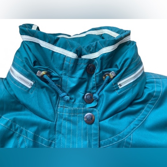 Vintage Bogner Women’s Ski Jacket Size 12 Green Embroidered Hooded Multi-Pocket - Picture 5 of 14